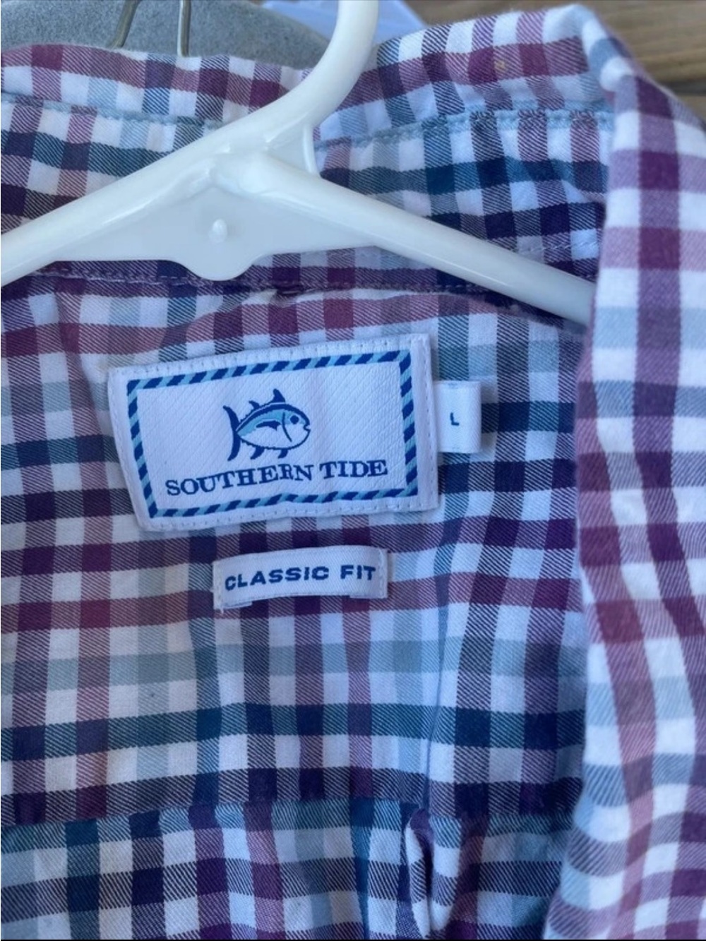 Southern Tide Multi-Color Plaid Button-Down Shirt - White, Burgundy & Teal
